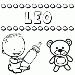 Nome Leo para pintar. Desenhos de todos os nomes para colorir