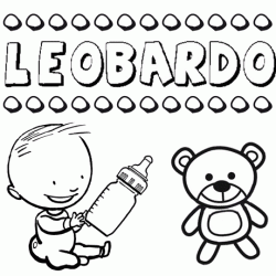 Nome Leobardo para pintar. Desenhos de todos os nomes para colorir
