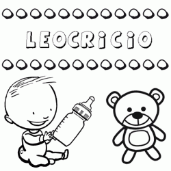 Nome Leocricio para pintar. Desenhos de todos os nomes para colorir