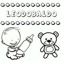 Nome Leodobaldo para pintar. Desenhos de todos os nomes para colorir