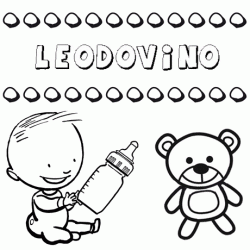 Nome Leodovino para pintar. Desenhos de todos os nomes para colorir