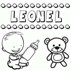 Nome Leonel para pintar. Desenhos de todos os nomes para colorir