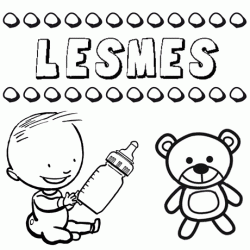 Nome Lesmes para pintar. Desenhos de todos os nomes para colorir