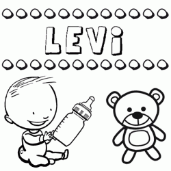 Nome Levi para pintar. Desenhos de todos os nomes para colorir