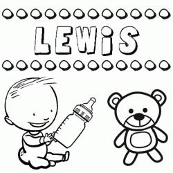 Nome Lewis para pintar. Desenhos de todos os nomes para colorir