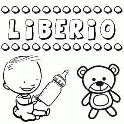 Nome Liberio para pintar. Desenhos de todos os nomes para colorir