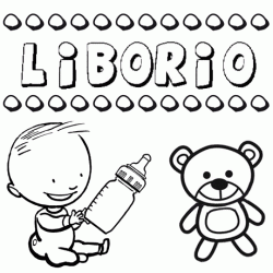 Nome Liborio para pintar. Desenhos de todos os nomes para colorir