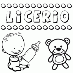 Nome Licerio para pintar. Desenhos de todos os nomes para colorir