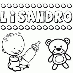 Nome Lisandro para pintar. Desenhos de todos os nomes para colorir