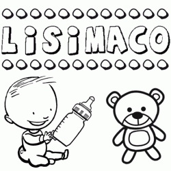 Nome Lisímaco para pintar. Desenhos de todos os nomes para colorir