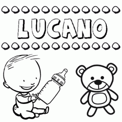 Nome Lucano para pintar. Desenhos de todos os nomes para colorir