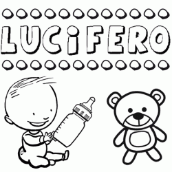 Nome Lucífero para pintar. Desenhos de todos os nomes para colorir