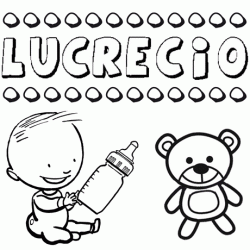 Nome Lucrecio para pintar. Desenhos de todos os nomes para colorir