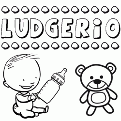 Nome Ludgerio para pintar. Desenhos de todos os nomes para colorir