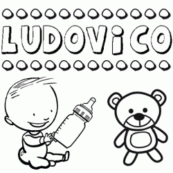 Nome Ludovico para pintar. Desenhos de todos os nomes para colorir