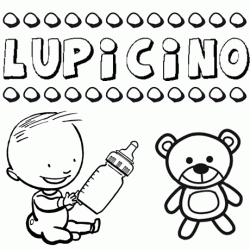 Nome Lupicino para pintar. Desenhos de todos os nomes para colorir