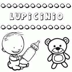Nome Lupicinio para pintar. Desenhos de todos os nomes para colorir
