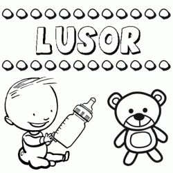 Nome Lusor para pintar. Desenhos de todos os nomes para colorir