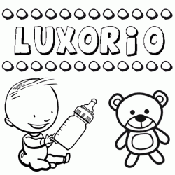 Nome Luxorio para pintar. Desenhos de todos os nomes para colorir