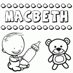 Nome Macbeth para pintar. Desenhos de todos os nomes para colorir