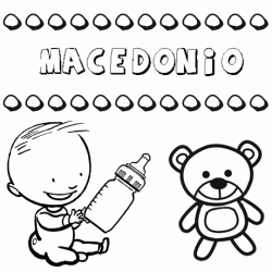 Nome Macedonio para pintar. Desenhos de todos os nomes para colorir