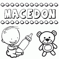 Nome Macedón para pintar. Desenhos de todos os nomes para colorir
