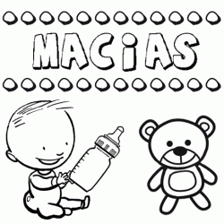 Nome Macías para pintar. Desenhos de todos os nomes para colorir