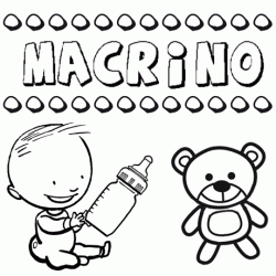 Nome Macrino para pintar. Desenhos de todos os nomes para colorir