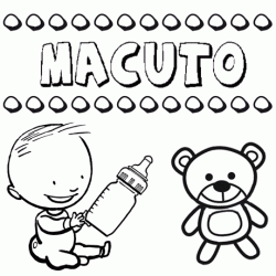 Nome Macuto para pintar. Desenhos de todos os nomes para colorir