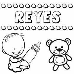 Nome Reyes para pintar. Desenhos de todos os nomes para colorir