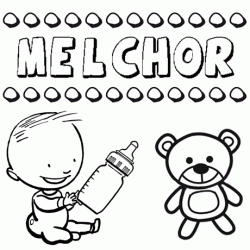 Nome Melchor para pintar. Desenhos de todos os nomes para colorir