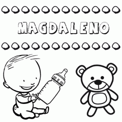 Nome Magdaleno para pintar. Desenhos de todos os nomes para colorir
