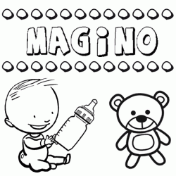 Nome Magino para pintar. Desenhos de todos os nomes para colorir