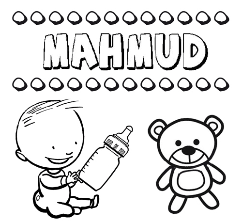 Nome Mahmud para pintar. Desenhos de todos os nomes para colorir
