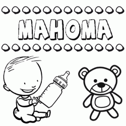 Nome Mahoma para pintar. Desenhos de todos os nomes para colorir