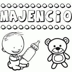 Nome Majencio para pintar. Desenhos de todos os nomes para colorir
