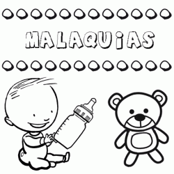 Nome Malaquías para pintar. Desenhos de todos os nomes para colorir