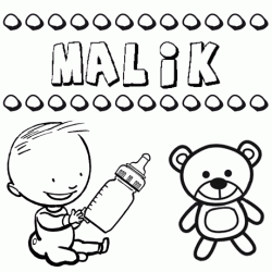 Nome Malik para pintar. Desenhos de todos os nomes para colorir