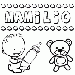 Nome Mamilio para pintar. Desenhos de todos os nomes para colorir