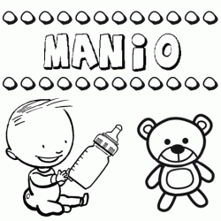 Nome Manio para pintar. Desenhos de todos os nomes para colorir