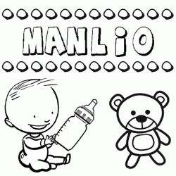 Nome Manlio para pintar. Desenhos de todos os nomes para colorir