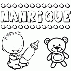 Nome Manrique para pintar. Desenhos de todos os nomes para colorir