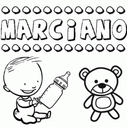 Nome Marciano para pintar. Desenhos de todos os nomes para colorir