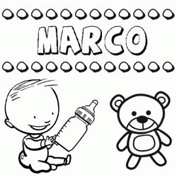 Nome Marco para pintar. Desenhos de todos os nomes para colorir