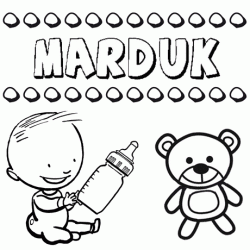 Nome Marduk para pintar. Desenhos de todos os nomes para colorir