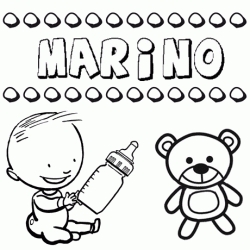 Nome Marino para pintar. Desenhos de todos os nomes para colorir