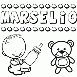 Nome Marselio para pintar. Desenhos de todos os nomes para colorir