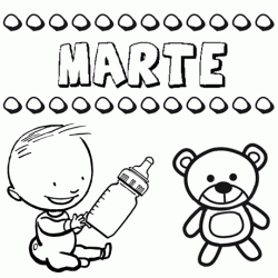 Nome Marte para pintar. Desenhos de todos os nomes para colorir