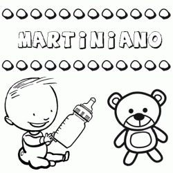 Nome Martiniano para pintar. Desenhos de todos os nomes para colorir