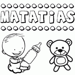 Nome Matatías para pintar. Desenhos de todos os nomes para colorir